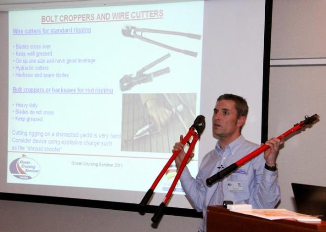 Rob Gaffney from Hamble School of Yachting speaking at the Ocean Crusing Seminar © World Cruising Club
